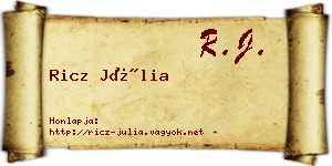 Ricz Júlia névjegykártya