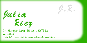 julia ricz business card